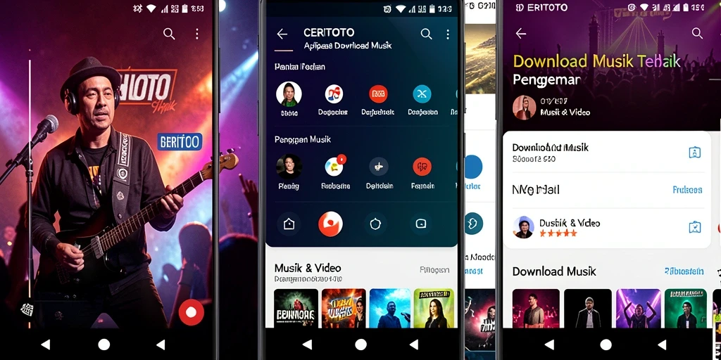 Tampilan antarmuka CERITOTO yang sederhana dan menarik untuk Download Musik.