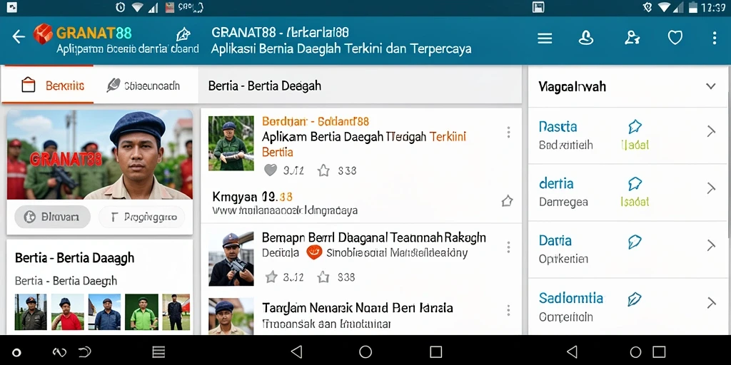 Tampilan antarmuka aplikasi GRANAT88 yang modern dan informatif.